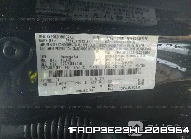 1FADP3E23HL208964 фото 10