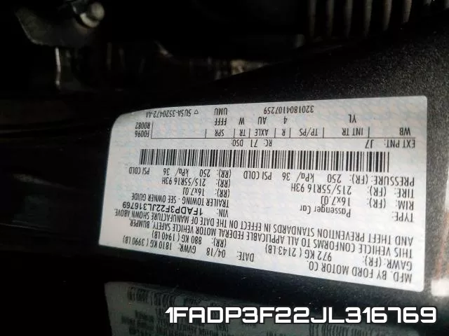 1FADP3F22JL316769 фото 2
