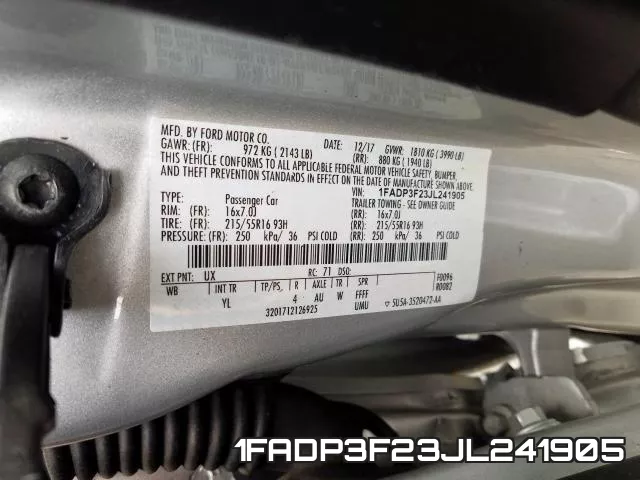 1FADP3F23JL241905 фото 2
