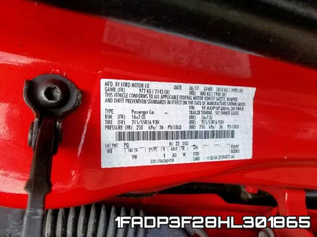 1FADP3F28HL301865 фото 2