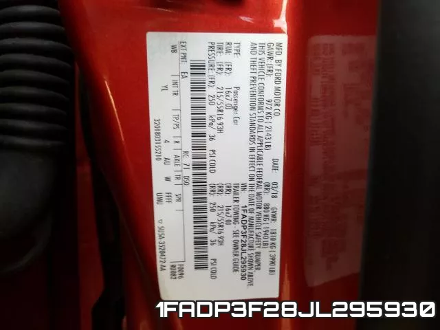 1FADP3F28JL295930 фото 2