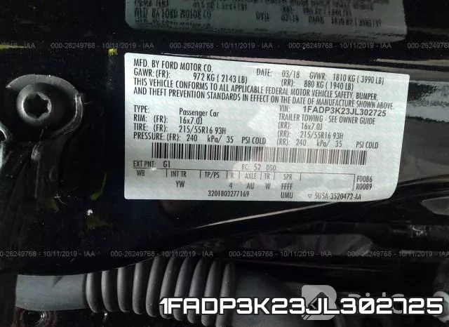 1FADP3K23JL302725 фото 10