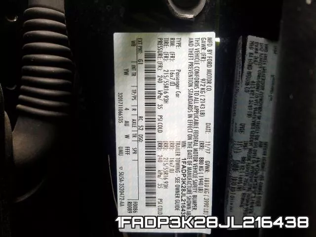 1FADP3K28JL216438 фото 2