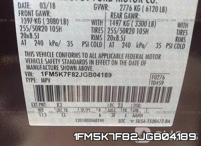 1FM5K7F82JGB04189 фото 10
