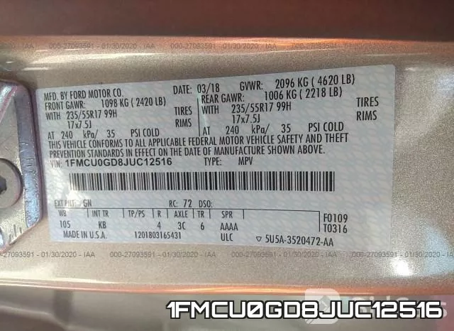 1FMCU0GD8JUC12516 фото 10