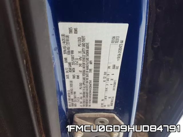 1FMCU0GD9HUD84791 фото 2