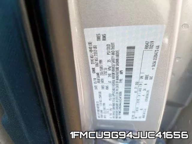 1FMCU9G94JUC41656 фото 2