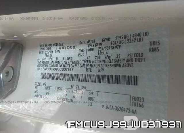 1FMCU9J99JUD37937 фото 10