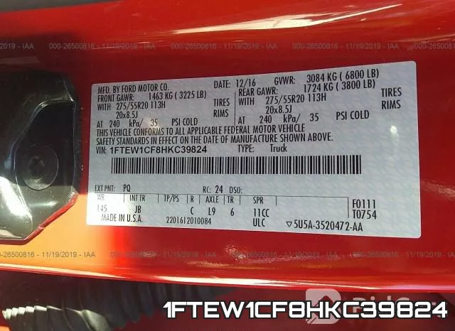 1FTEW1CF8HKC39824 фото 10