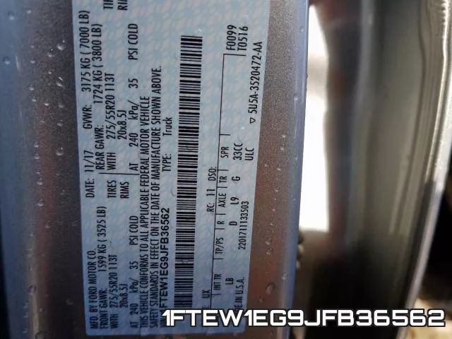 1FTEW1EG9JFB36562 фото 2