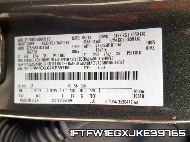 1FTFW1EGXJKE39765 фото 2