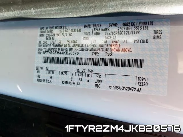 1FTYR2ZM4JKB20576 фото 2