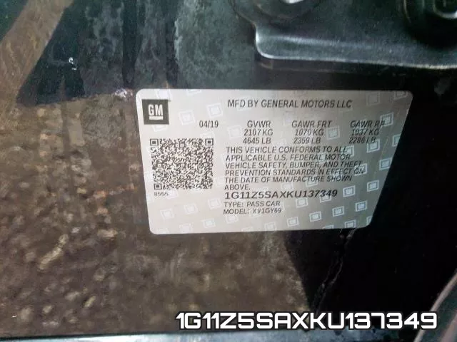 1G11Z5SAXKU137349 фото 2