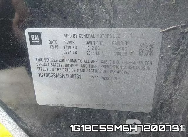 1G1BC5SM6H7200731 фото 10