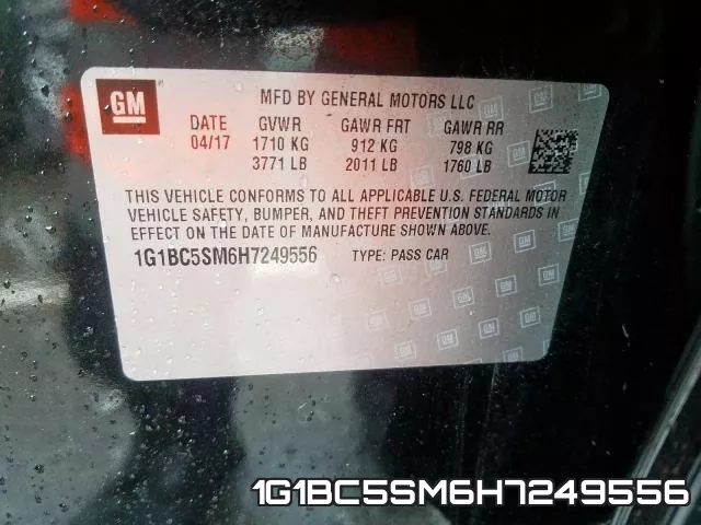 1G1BC5SM6H7249556 фото 2