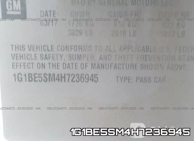 1G1BE5SM4H7236945 фото 10