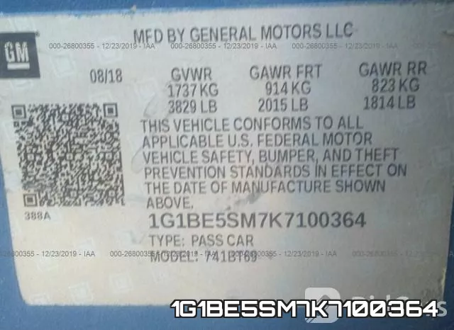 1G1BE5SM7K7100364 фото 10