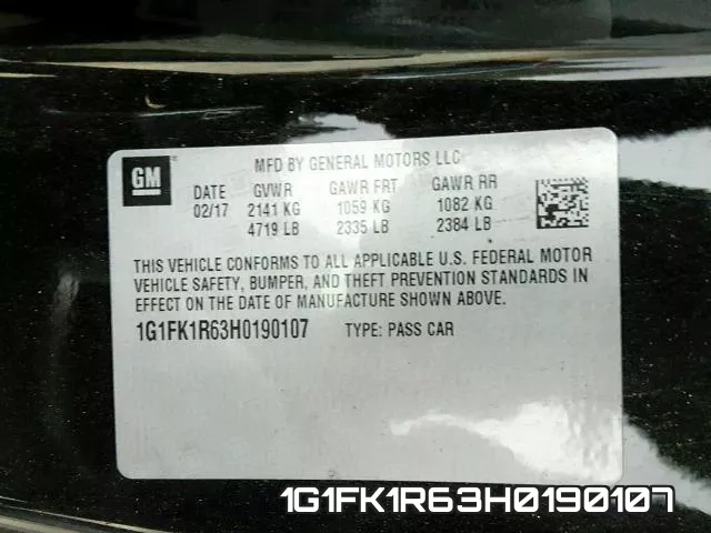 1G1FK1R63H0190107 фото 2