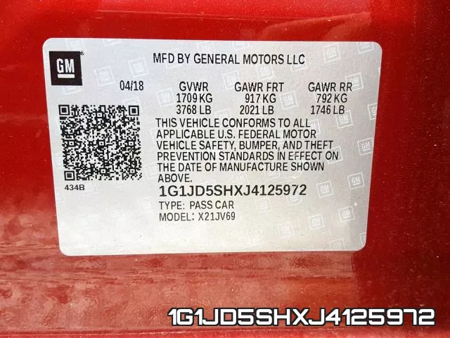 1G1JD5SHXJ4125972 фото 2