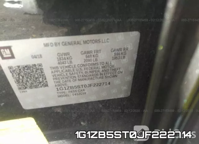 1G1ZB5ST0JF222714 фото 10