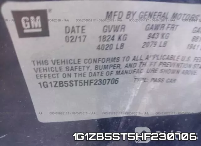 1G1ZB5ST5HF230706 фото 10