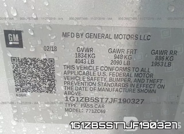 1G1ZB5ST7JF190327 фото 10