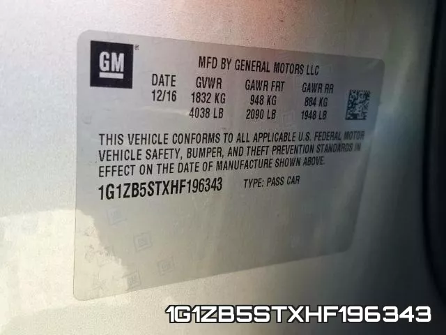 1G1ZB5STXHF196343 фото 2