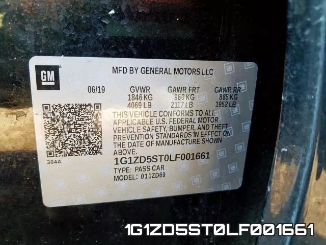 1G1ZD5ST0LF001661 фото 2