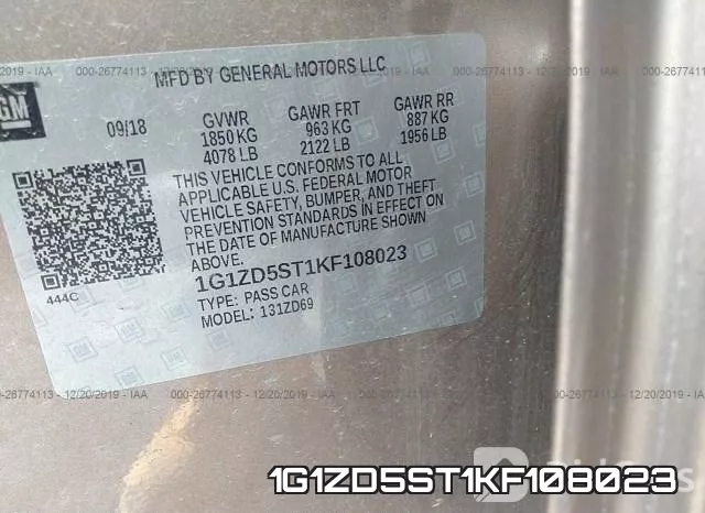 1G1ZD5ST1KF108023 фото 10