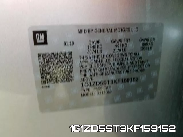 1G1ZD5ST3KF159152 фото 2