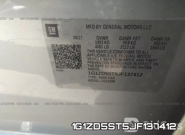 1G1ZD5ST5JF137412 фото 10