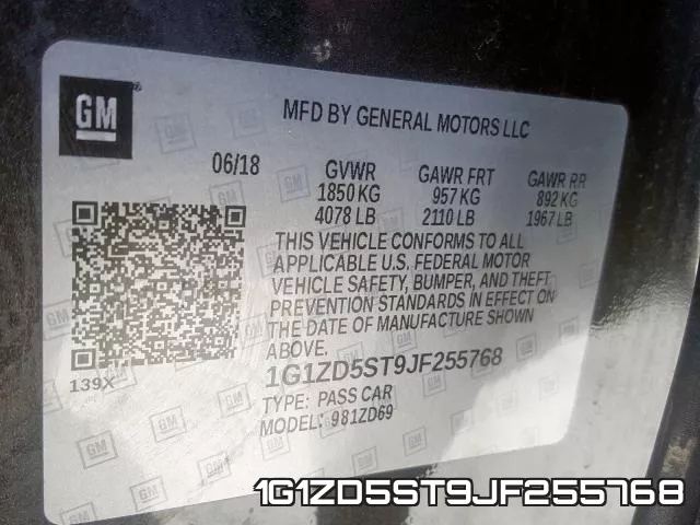 1G1ZD5ST9JF255768 фото 2