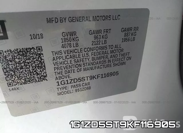 1G1ZD5ST9KF116905 фото 10