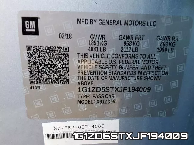1G1ZD5STXJF194009 фото 2