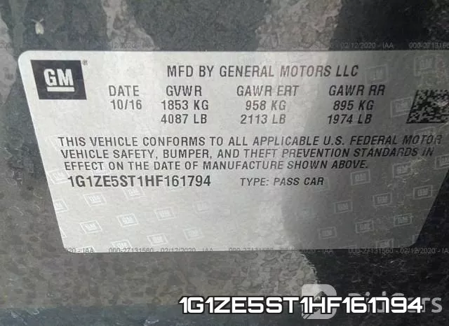 1G1ZE5ST1HF161794 фото 10