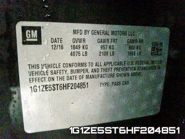 1G1ZE5ST6HF204851 фото 2