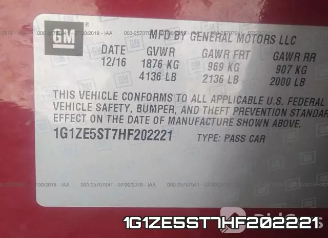 1G1ZE5ST7HF202221 фото 10