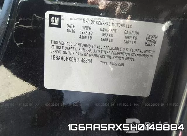 1G6AA5RX5H0148884 фото 10