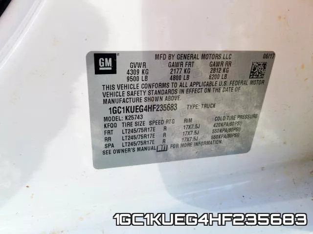 1GC1KUEG4HF235683 фото 2