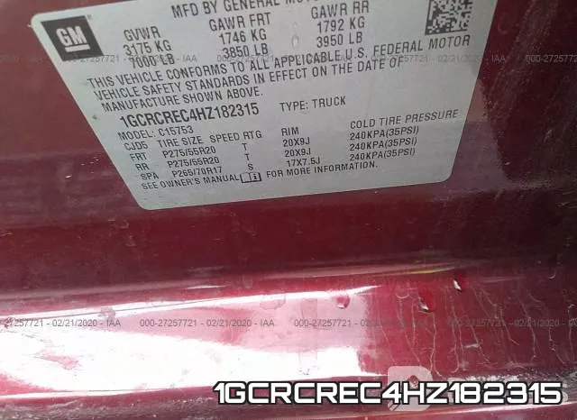 1GCRCREC4HZ182315 фото 10