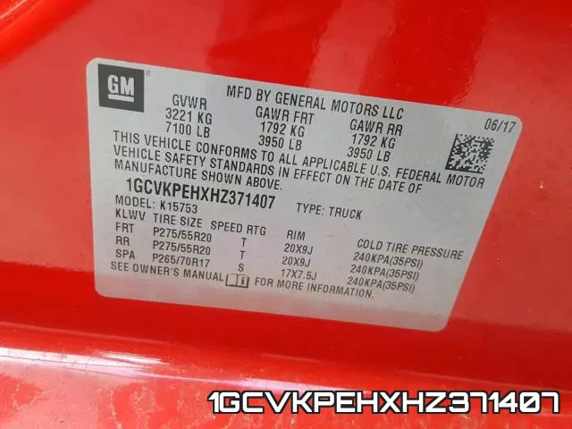 1GCVKPEHXHZ371407 фото 2
