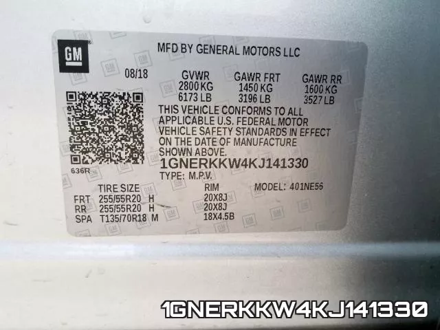 1GNERKKW4KJ141330 фото 2
