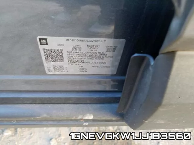 1GNEVGKW1JJ183560 фото 2