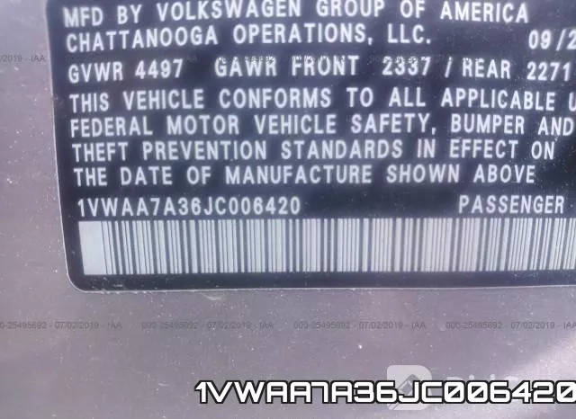 1VWAA7A36JC006420 фото 10