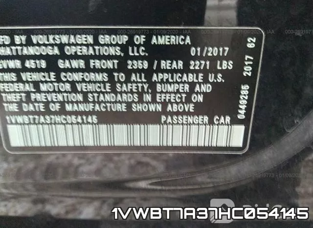 1VWBT7A37HC054145 фото 10