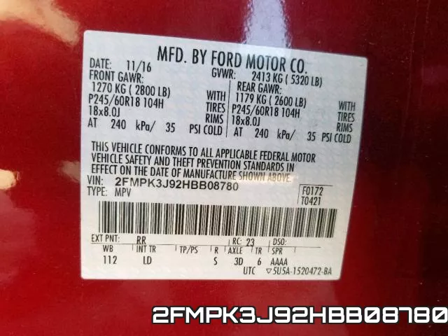 2FMPK3J92HBB08780 фото 2