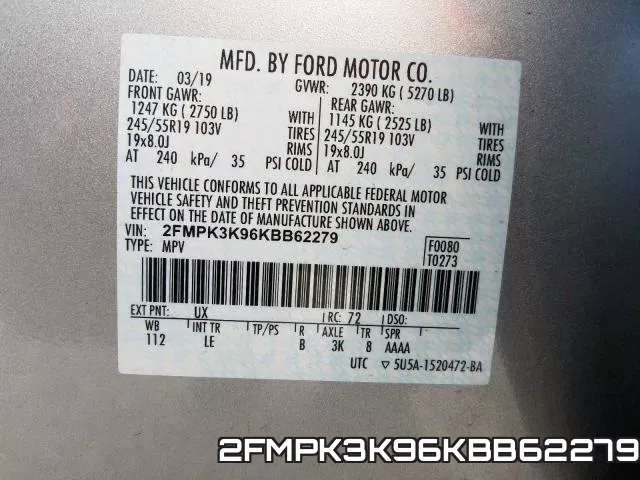 2FMPK3K96KBB62279 фото 2