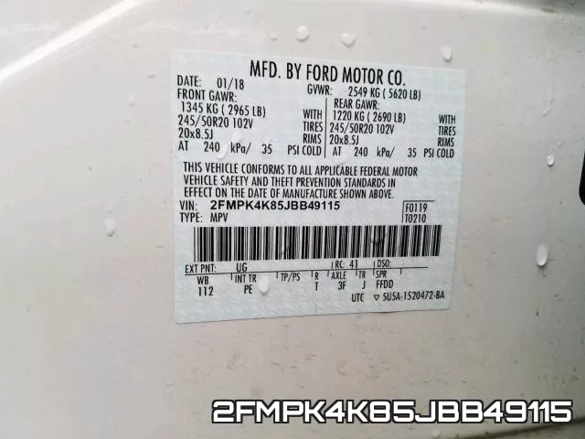 2FMPK4K85JBB49115 фото 2