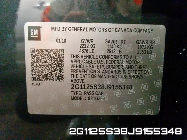 2G1125S38J9155348 фото 2