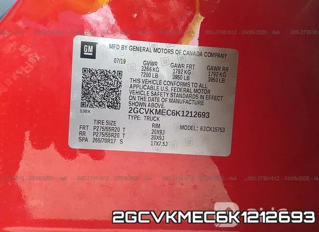 2GCVKMEC6K1212693 фото 10